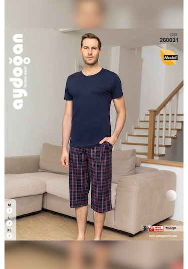 Aydoğan Erkek Civan Modal Bermuda Lacivert Pijama Takım 0031 Lacivert