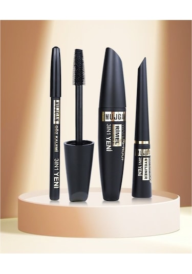 3'ü 1 Arada Göz Makyajı Seti - Eyeliner, Maskara, Kalem