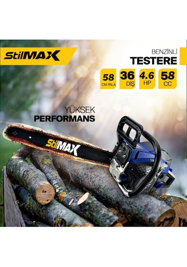 Stilmax Professional Çift Egzoz Benzinli Ağaç Motoru 4.6 Hp 58cc