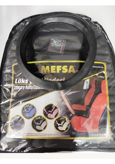 2,li Oto Koltuk Kılıfı Minder Alkantra Kumaş Pembe Renk Slikon Direksiyon Kılıfı