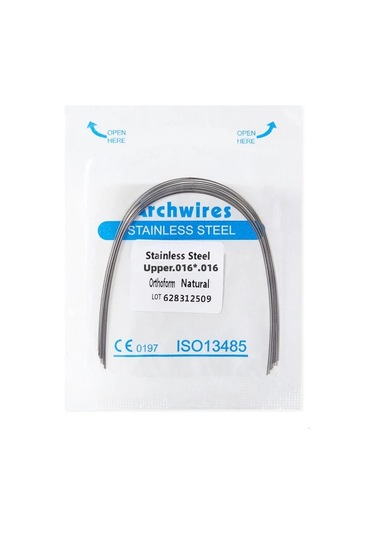 10 Adet/paket Ortodonti Archwires Paslanmaz Çelik Diş Yuvarlak/dikdörtgen Tel Parantez Doğal Form Diş Hekimi Malzemeleri Üst Şeffaf