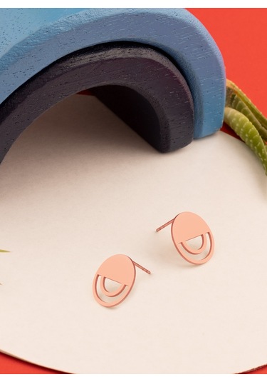 925 Ayar Gümüş Yarım Daire Ve İkili Çember Küpe