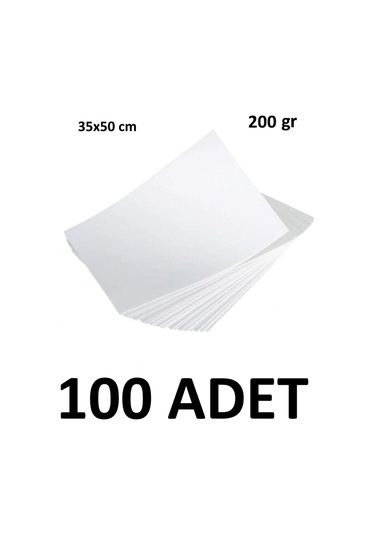 100 Adet Karatis Art Beyaz Resim Kağıdı 35 X 50 Cm 200 Gr