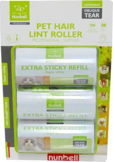 Nunbel Kedi & Köpek Tüy Toplama Rulosu Yedek 3x60 Yaprak