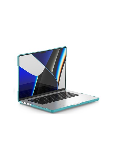 Cbtx Destek Standlı MacBook Pro 14.2" A2442 Laptop Koruyucu Kılıfı  Bebek Mavisi