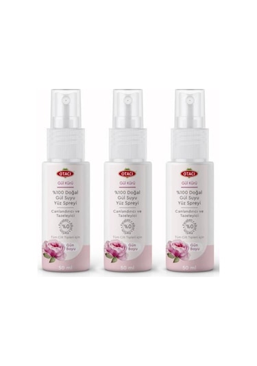 Otacı Doğal Gül Suyu Yüz Spreyi 3 x 50 ML