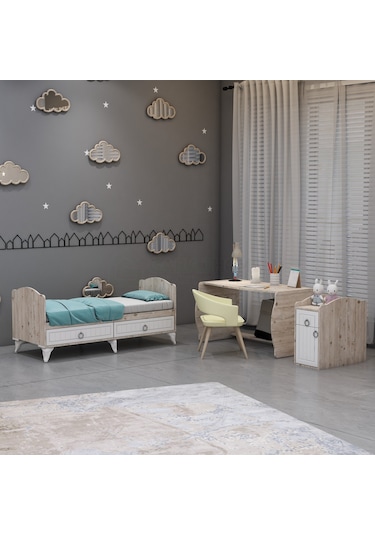 Garaj Home Sude Membran Asansörlü Beşik Yatak Ve Uyku Seti Beyaz