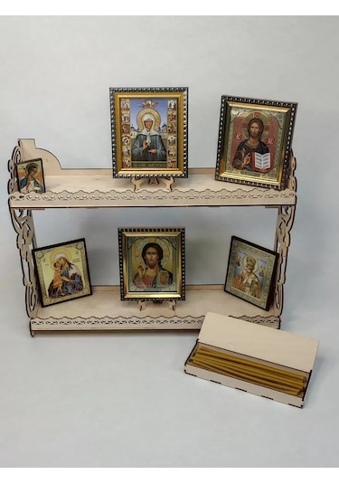 Woodiks İkonlar İçin Raf, Mumlar İçin Kutu 344928532 Bej