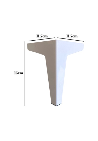 Serçe Düz 15cm Plastik Ayak Mobilya Masa Ve Dolap Ayağı 15cm Beyaz 1 Adet Beyaz