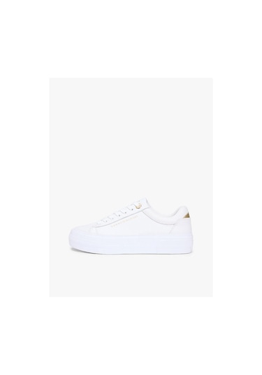 Tommy Hilfiger Kadın Th Foxing Platform Detaylı Deri Sneaker-13288 Beyaz