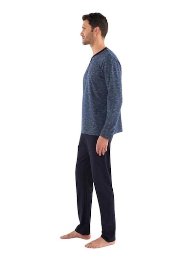 MDCLTN3745EPT Mod Collection Patlı Yaka Pamuklu Erkek Pijama Takım