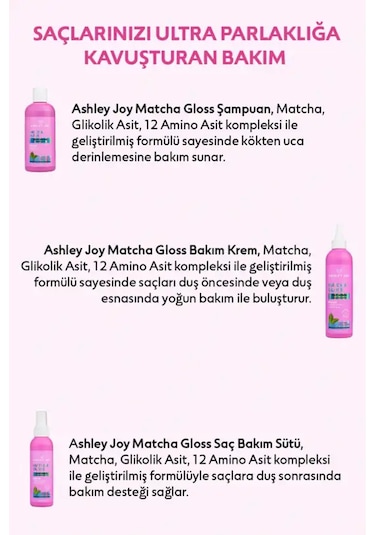 Matcha Gloss Işıltı Veren 3'lü Saç Bakım Seti