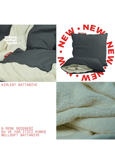 Xpermate Tv Battaniye Yastık Welsoft Battaniye 145x205 Antrasit