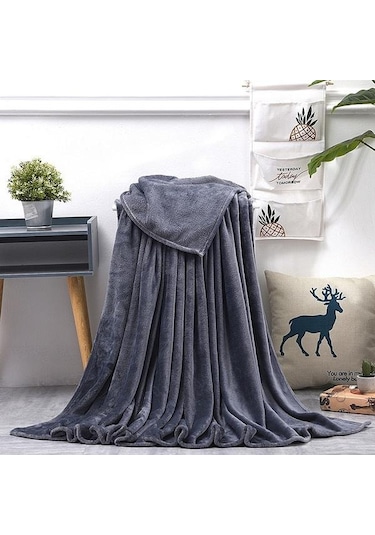 Koyu Gri Ev Düz Renk Flanel Ağırlıklı Battaniye Süper Sıcak Yumuşak Katı Atma Battaniyeler Kanepe Yatak Ç. K. Battaniye 55764732 Koyu Gri