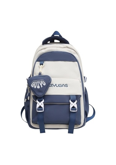 Youxuan Okul Tarzı Rahat Basit Moda Moda Orta Okul Sırt Çantası Mavi