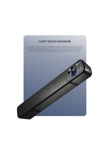 Lecoo DS111 Kablolu (USB + 3.5mm Jack Girişli) 6W Soundbar Hoparlör