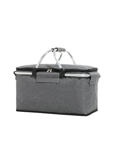 Dancemonkey Katlanır Piknik Sepeti Oxford Kumaş Yalıtımlı Sepet-gri Gri