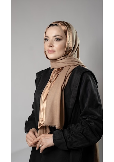 Hürrem Bone Bej Şerit Çizgili Şal Viskon Kumaş Bursa Dolama 202109 12 Bej