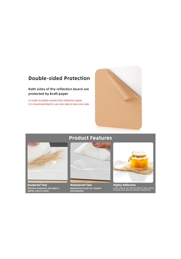 Puluz 40 CM Fotoğrafçılık Akrilik Yansıtıcı Arka Plan Kartı Beyaz