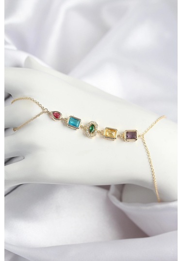 Pirinç Renkli Zirkon Taşlı Model Gold Renk Şahmeran - Tj-sn725 Çok Renkli