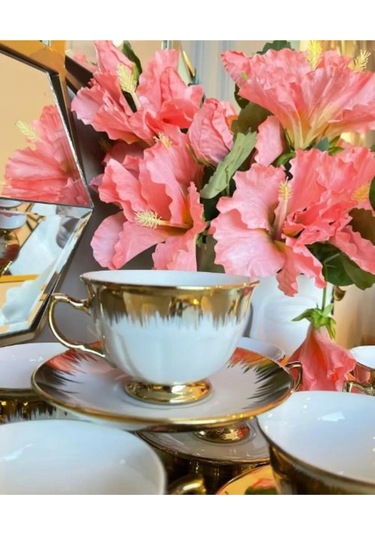 Çeyizci Çarşı Joyful Çay Ve Nescafe Fincanı Takımı Purebone-374 Gold