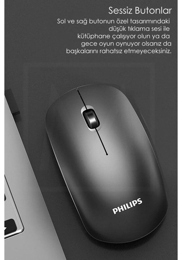 Spk7315 M315 Siyah Wireless Sessiz Click Kablosuz Mouse 1200dpi Diğer