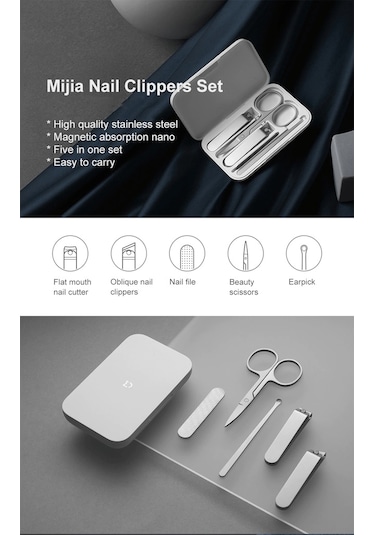Xiaomi Mijia Profesyonel Paslanmaz Çelik Tırnak Makası Seti