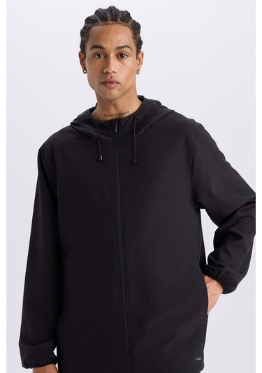 DeFactoFit Regular Fit Kapüşonlu File Astarlı Fermuarlı Mevsimlik Baharlık Mont D6179AX25SPBK81