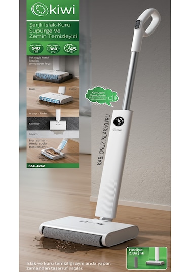 Kiwi KSC-4262 Şarjlı Islak-kuru Süpürge Ve Zemin Temizleyici