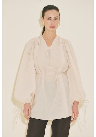 Manuka Bağlama Detaylı Tunik Vanilya Ss26tnk00003-154 Vanilya