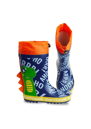 Denokids Renkli Dinozorlar Erkek Çocuk Yağmur Botu Lacivert