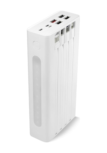 30.000 Mah Pd 22,5w Dahili Kablolu Powerbank Qc30s BEYAZ