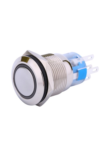 Moveevo 19mm Delikli Su Geçirmez Mavi Led Basma Anahtarı, Bakır Kaplama, Otomatik Yenilenme, Endüstriyel Araçlar Ve Modifikasyonlar İçin