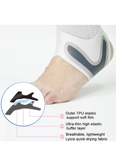 Sones İnce Nefes Alabilir Kompresyon Ayak Bileği Burkulması Sabitleme Kayışı Sağ Ayak Xl