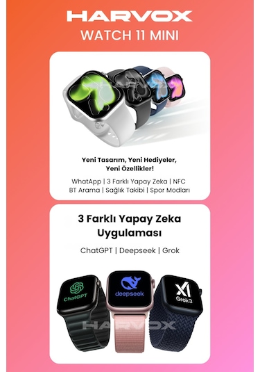 Harvox Watch 11 Mini Akıllı Saat Hediye Dolu Kutu Içeriği 2 Kordon Bileklik Ve Fular Hediyeli Harvox Watch 11 Mini Akıllı Saat Hediye Dolu Kutu Içeriği 2 Kordon Bileklik Ve Fular Hediyeli
