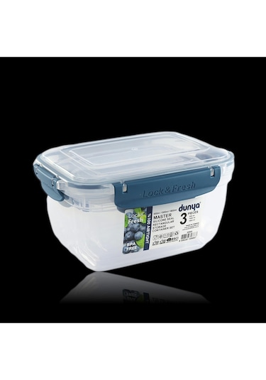 3 Lü Saklama Kabı Seti 550 - 1000 - 1800 Ml Model 30866 Çok Renkli