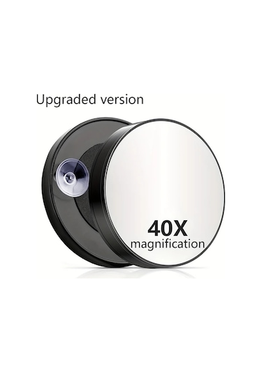 Fochsia Güçlü Vantuzlu 3.5 İnç Büyüteçli Seyahat Makyaj Aynası - Kaş Ve Kirpik İçin Kompakt Siyah Tasarım Siyah