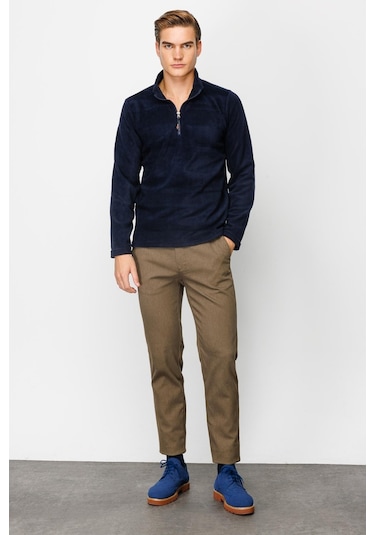 İgs Erkek Lacivert Standart Yarım Fermuar Polar Lacivert