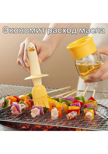 Moveevo Güvenilir Cam Yağlık + Silikon Fırça Seti - Evde Pişirme, Barbekü Ve Fırın İçin Isı Dayanıklı, Yemek Grade Materyal İle 175 Ml Hacimli Ev Aletleri Çok Renkli