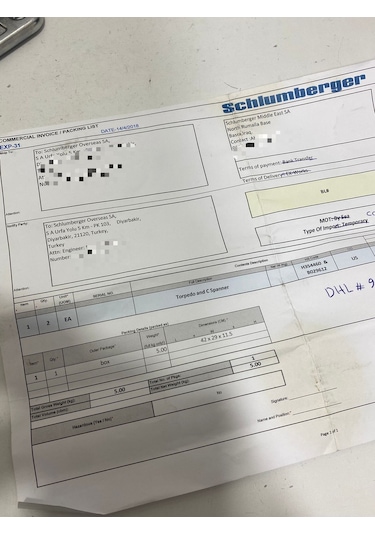 Schlumberger Petrol Arama Torpido H354460 Ab 5sss0717-3-6