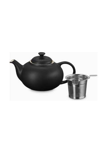 Le Creuset Paslanmaz Çelik Süzgeçli Seramik Çaydanlık, 1.3l Siyah