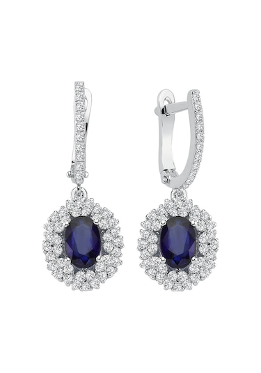 Sirius 0,84 Karat Pırlanta Ve Safir Anturaj Küpe 0823E0022