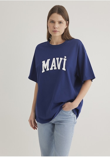 Mavi - Mavi Logo Baskılı Lacivert Tişört 1600843-70722 One Sıze Mavi