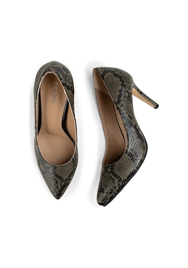 Deery Yeşil Yılan Desenli Kadın Stiletto Yeşil