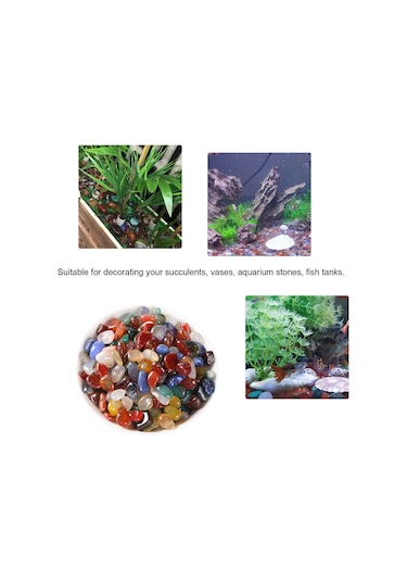 Vkemall Doğal Ayarakta Kırık Taşlar, Pürüzsüz Parlatılmış, Renkli 9-13mm, 500g, Akvaryum Dekorasyonu, Dıy Malzemesi