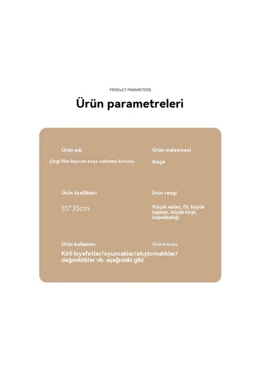 Büyük Kapasiteli Karikatür Hayvan Keçe Saklama Kovası Yıkanabilir Shark