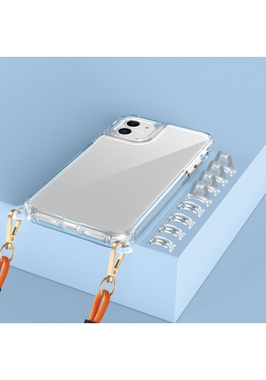 Effox İphone Uyumlu 11 Kılıf Aihttgli Takılabilir Askı Aparatlı Snap Silikon Kapak-şeffaf Şeffaf