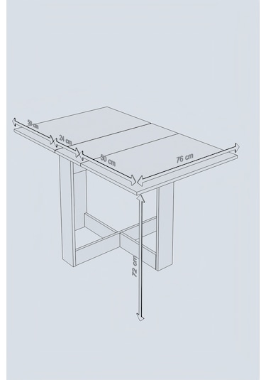 Dekorfim DF01108BR Pratik Portatif Katlanır Masa Mutfak ve Yemek Masası