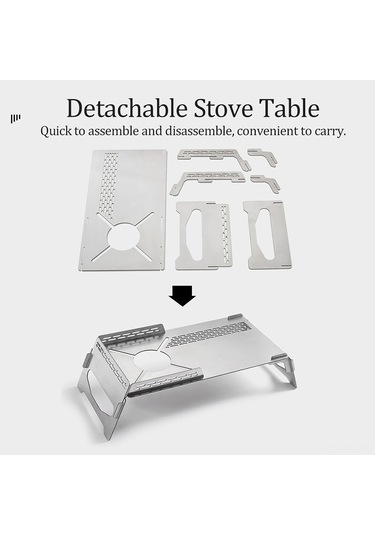 Padalink Soto310 Taşınabilir Paslanmaz Çelik Kamp Masası Ve Isıya Dayanıklı 4 Bacak Kılıfı Seti Gümüş