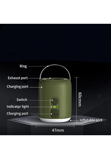 Dolıty Taşınabilir Hava Pompası 5v 1a 30w Uyku Matları Yeşil Çok Renkli